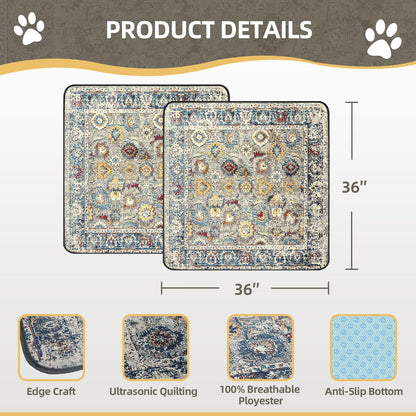 SCLOSE Washable Pee Pad for Dogs 2 Pack, 36" x 36" Reusable Puppy Mat