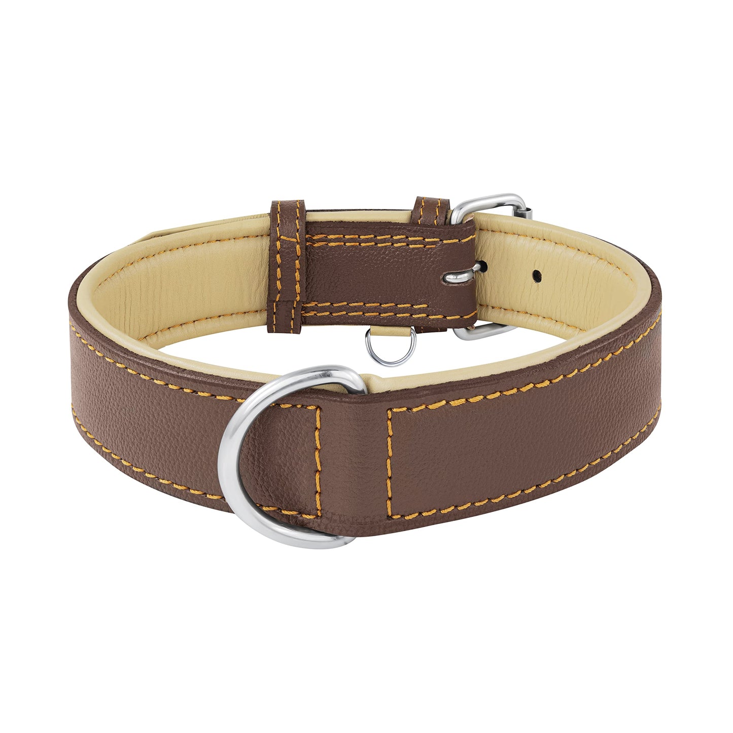Riparo Adjustable Leather Dog Collar Heavy Duty Wide Dog Collar