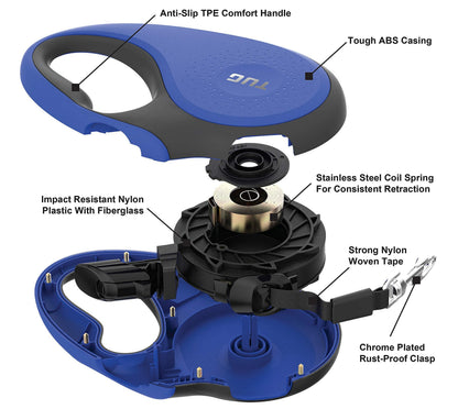 TUG Tiny 360° Tangle-Free Retractable Dog Leash with Anti-Slip Leash