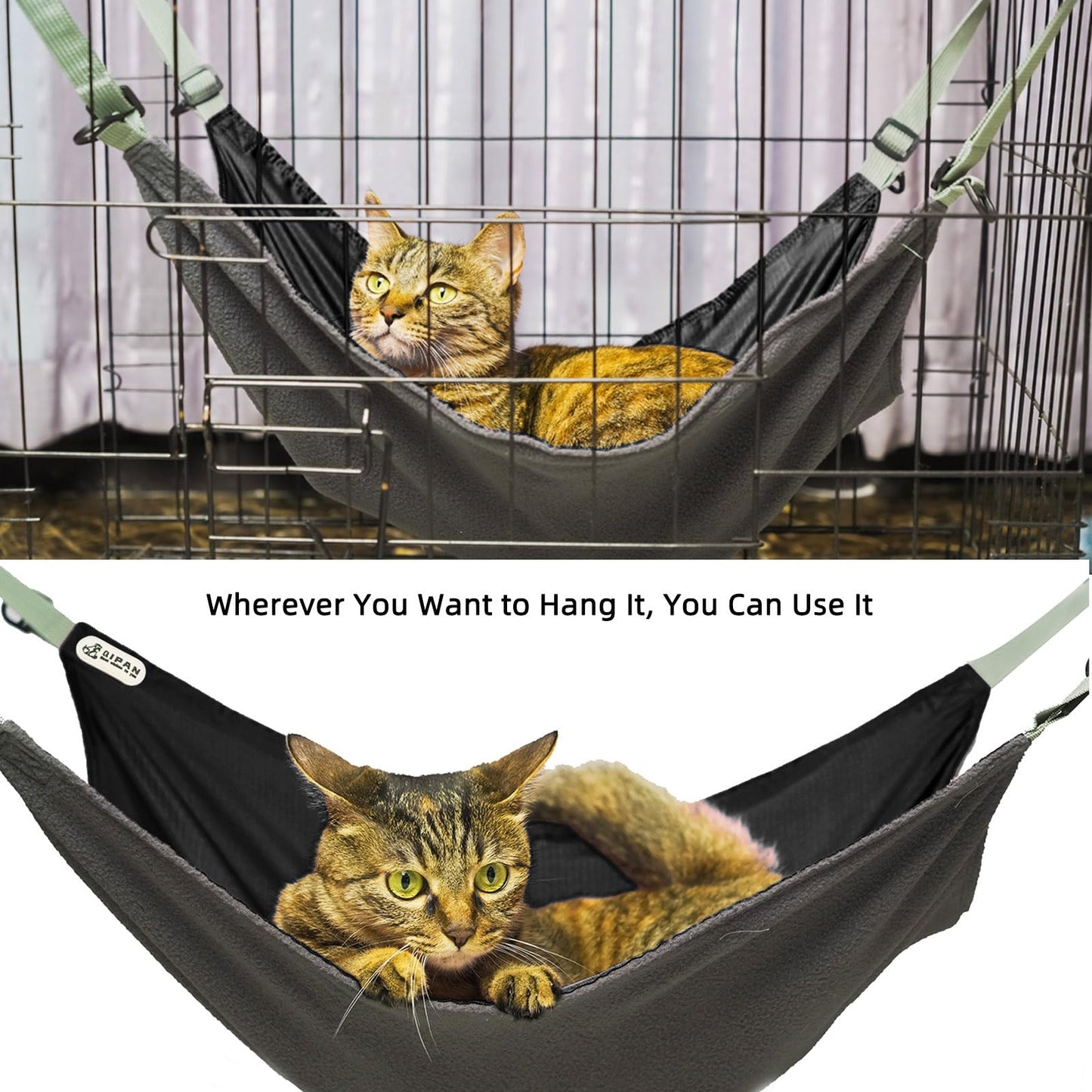 QIPAN Cat Hammock for Cage Hanging Washable Soft Outdoor Mat