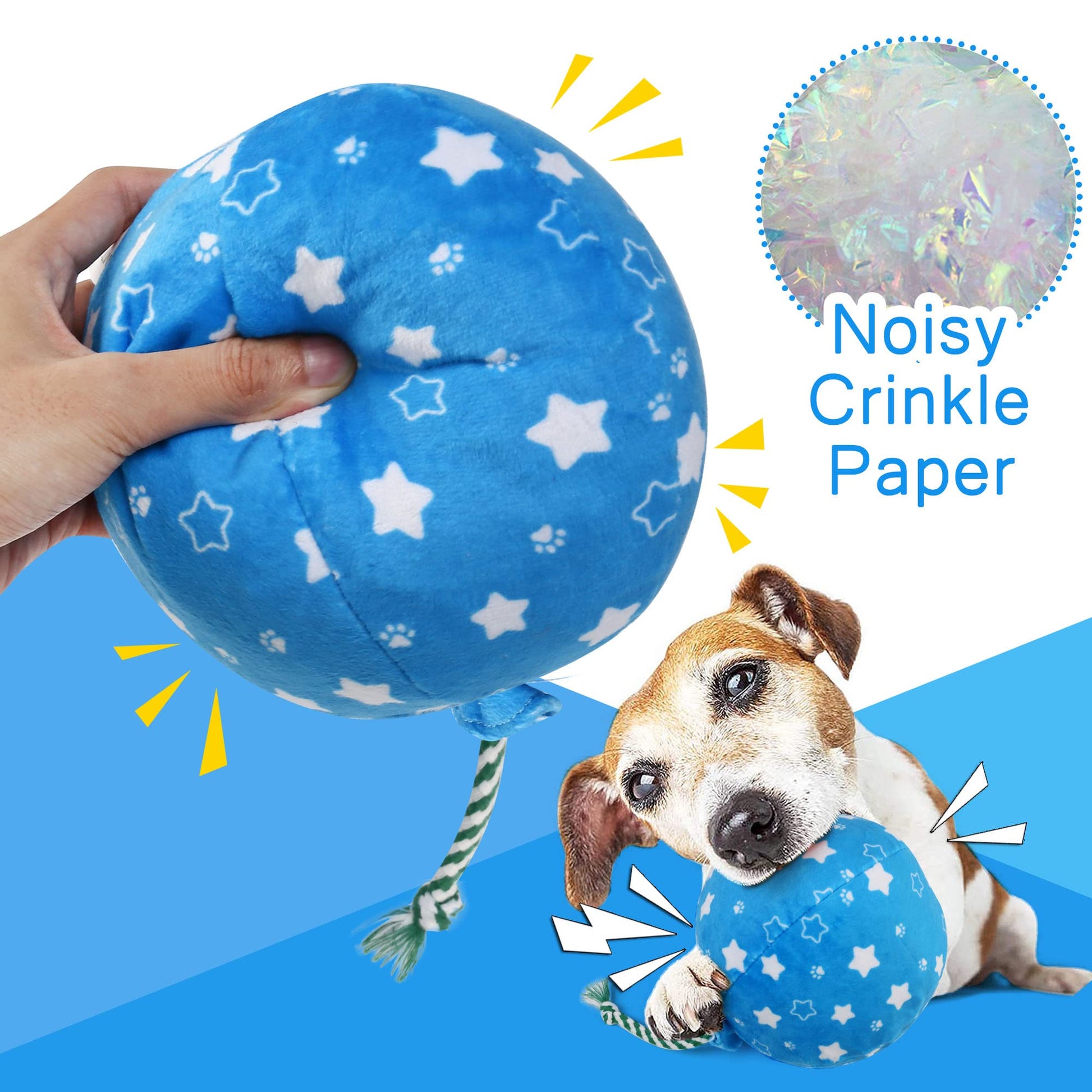 Prime Pets Dog Birthday Toys, 3 Pack, Crinkle Squeaky Dog Toys
