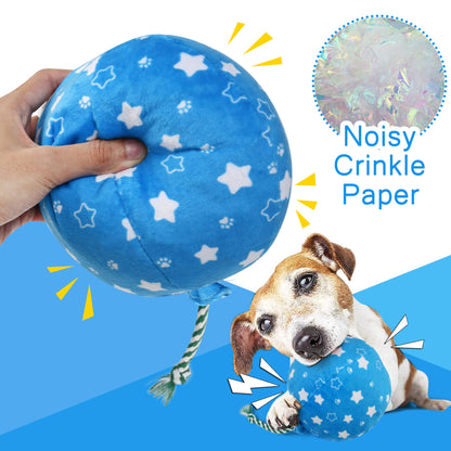 Prime Pets Dog Birthday Toys, 3 Pack, Crinkle Squeaky Dog Toys