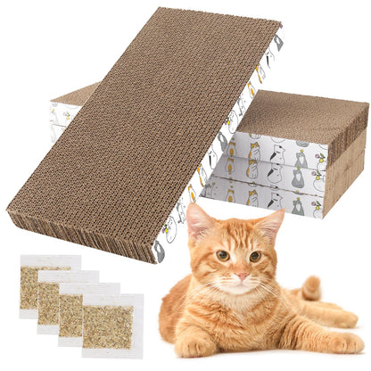 PatiencET Cat Scratching Board 4 Pack, Cardboard Cat Scratcher
