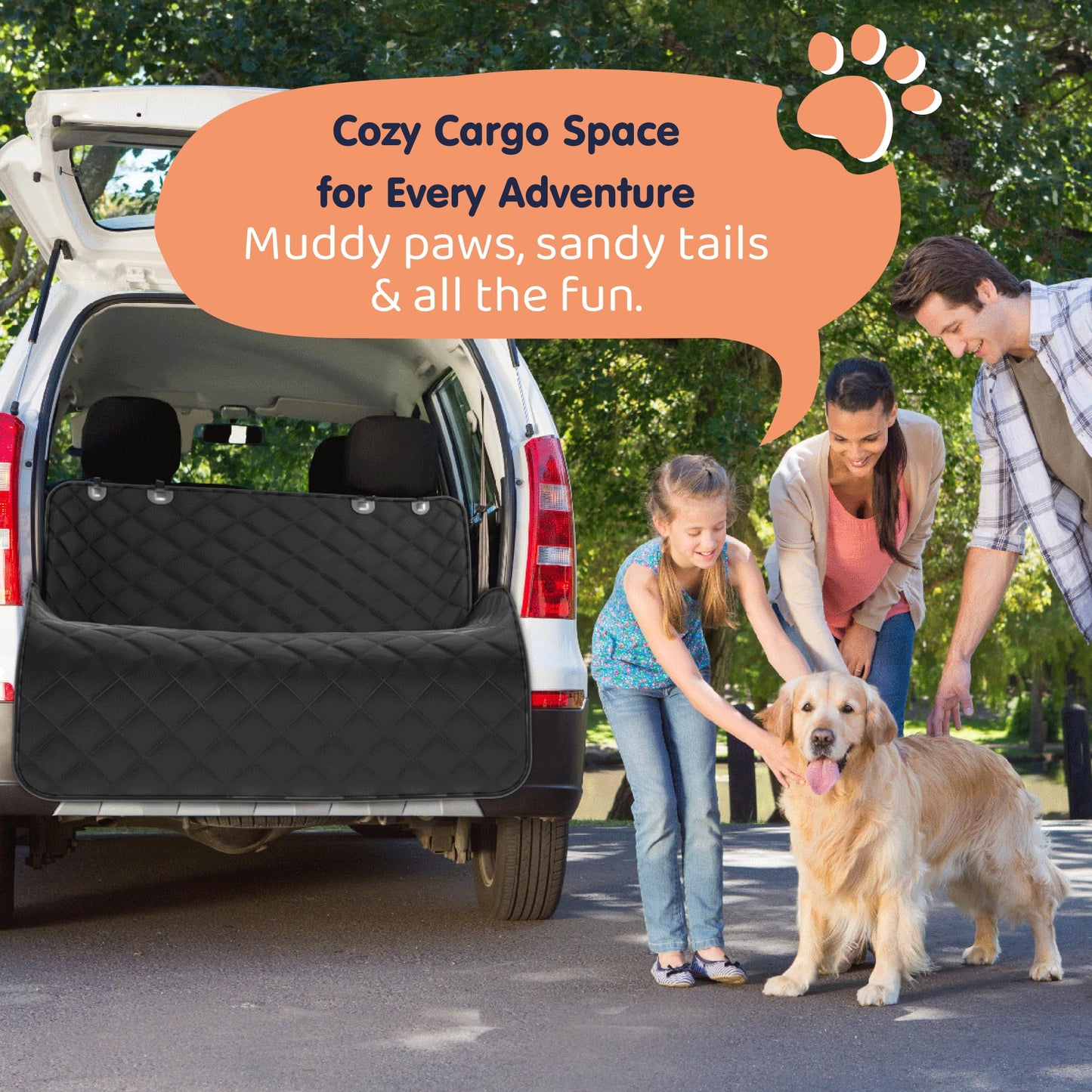 Petloox XL Dog Car Seat Cover for Back Seat, Waterproof Hammock