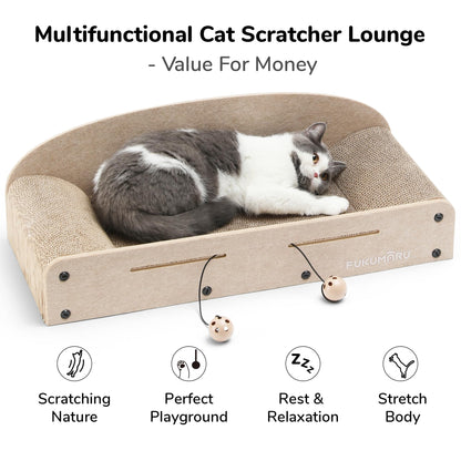 FUKUMARU Cat Scratcher Bed, 2 Reversible Cardboard Cat Scratch Bed