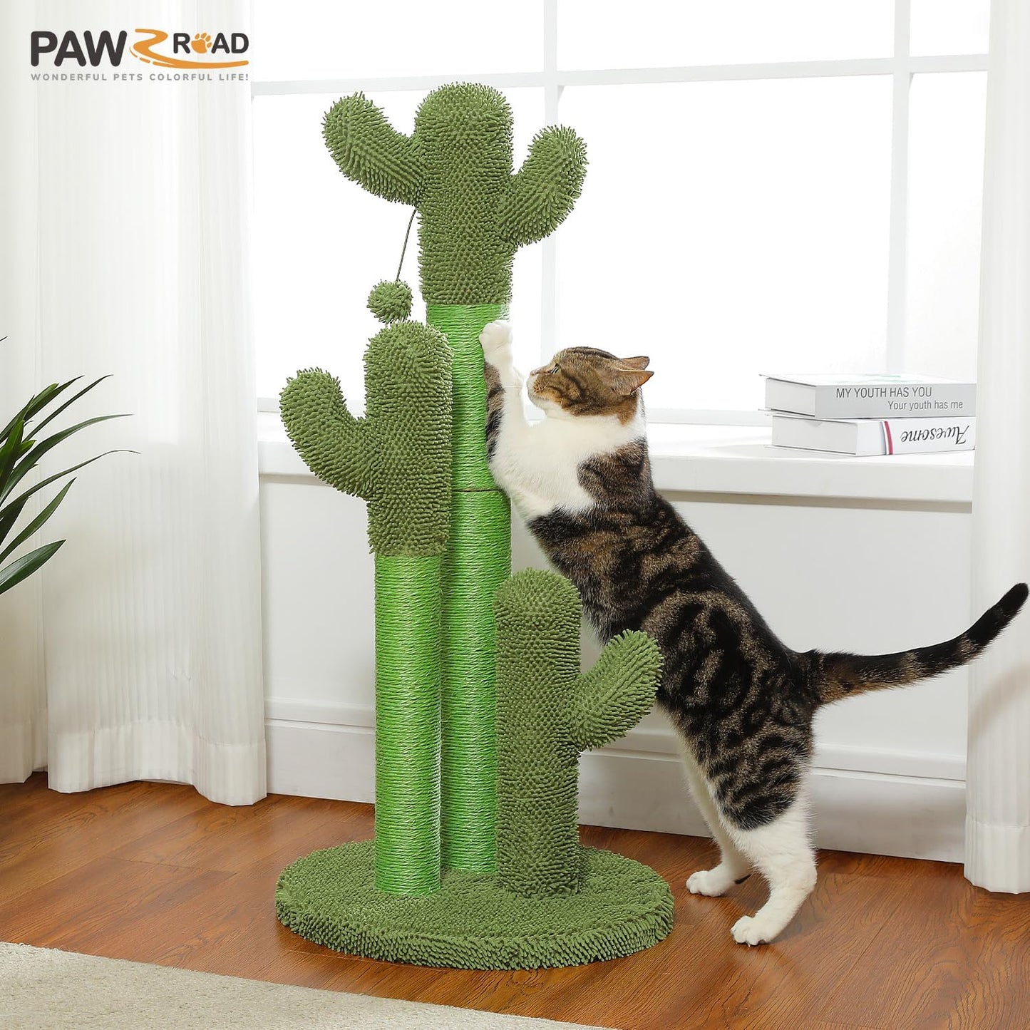 PAWZ Road Cat Scratching Post Cactus Cat Scratcher Featuring Scratcher