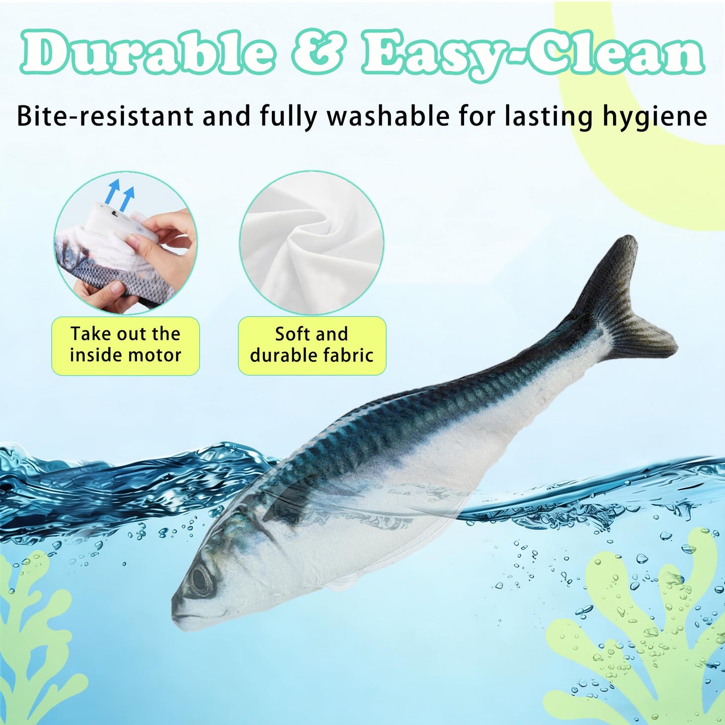 Satauko Realistic Floppy Fish Cat Toys, 3 Pack Mini-Sized, Moving Toys
