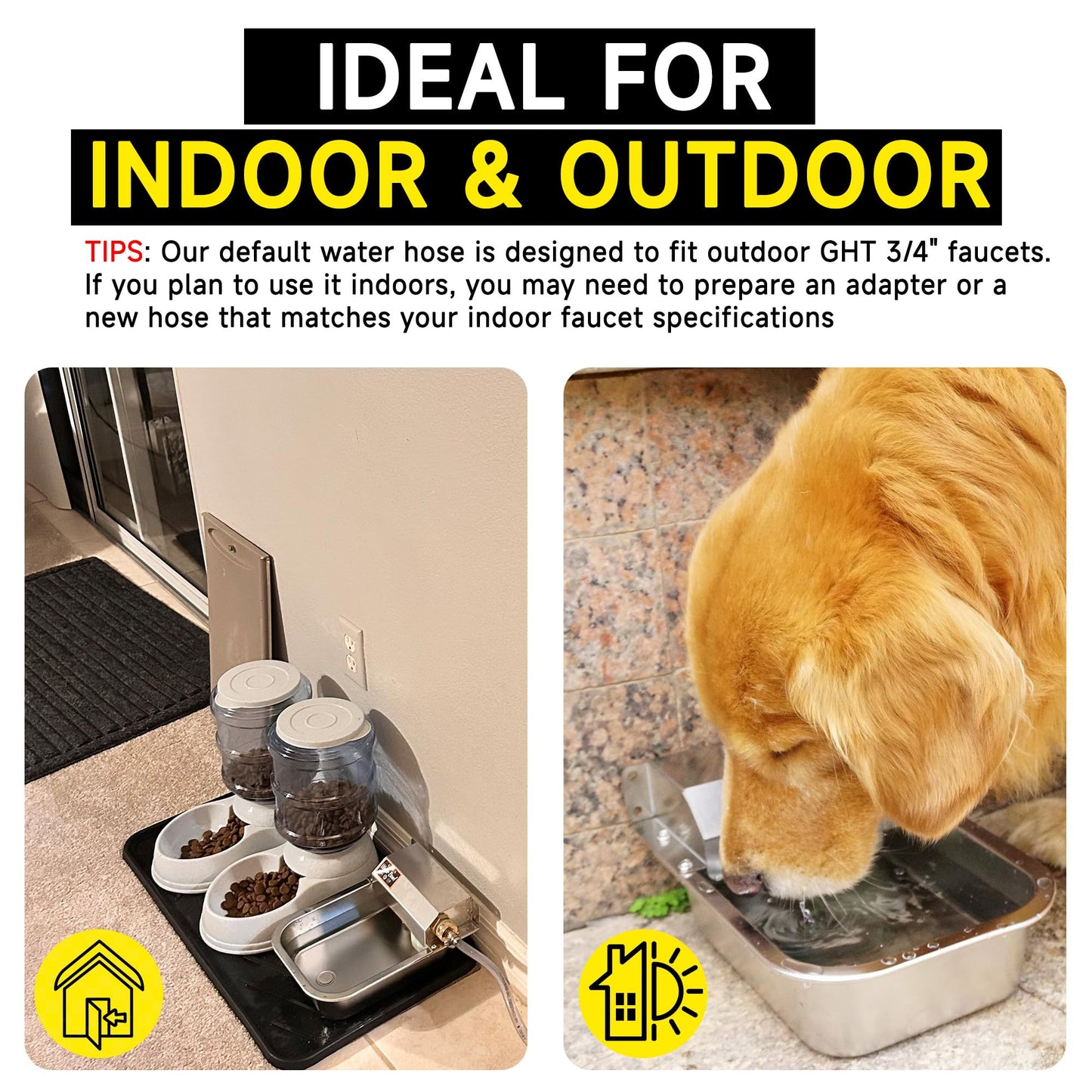 Automatic Water Dispenser for Dogs, 304 Stainless Steel Dog Water Bowl