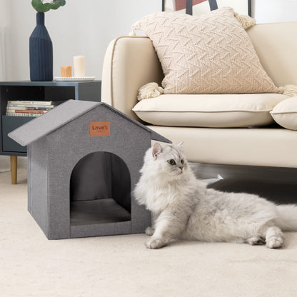 Love's cabin Outdoor Cat House Weatherproof, Insulated Feral Cat House