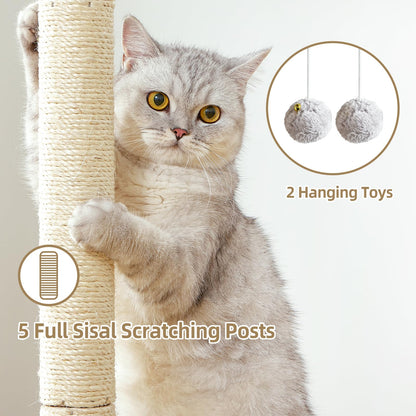 Cat Tree Tower Scratching Post for Indoor Large Cats, Small Cat Bed