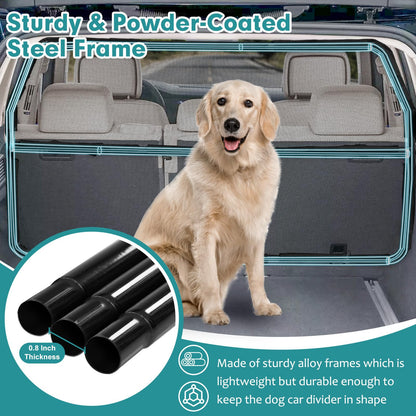 Dog Car Barrier Escape-Proof, 56" Wide Divider for 2nd 3rd Row Seat