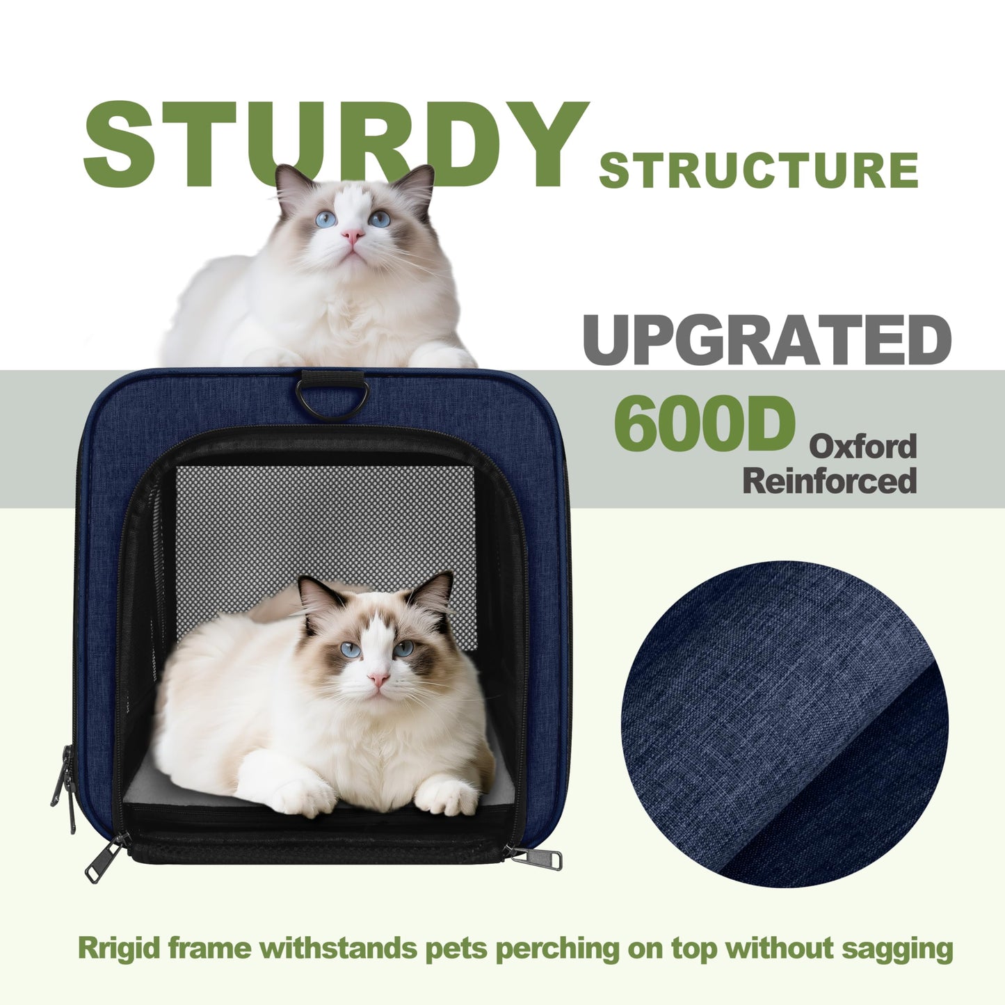 GAPZER Cat Carrier 18x11x11 United Airline Approved, Top Loader Bag