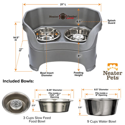 Neater Feeder Deluxe Mess Proof Dog Bowls Elevated for Large Bowl