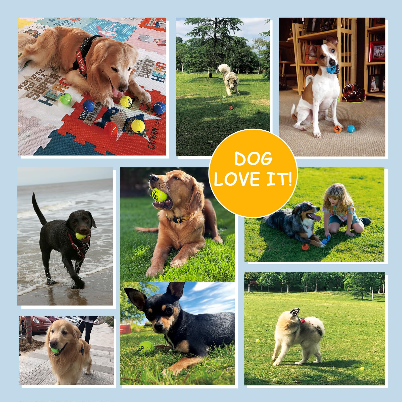 INSUM Tennis Balls for Dogs Bulk 50 Pack 2.5'' Durable Non-Toxic Balls
