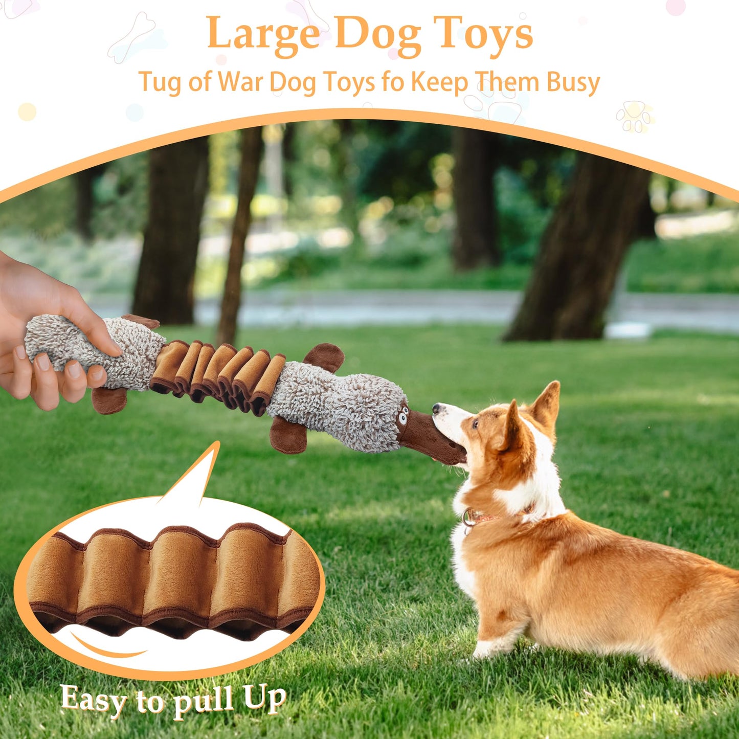 Qiiiiian Squeaky Dog Toys, Stuffed Large Dog Toys to Keep Them Plush