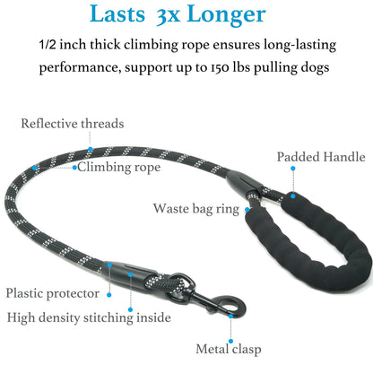iYoShop Dual Dog Leash 360° Swivel, No Tangle Walking Leash with Leash