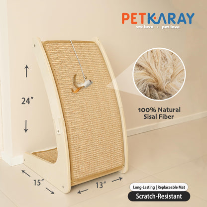PETKARAY Cat Scratcher, Sisal Cat Scratch Pad, Curved Scratching Board