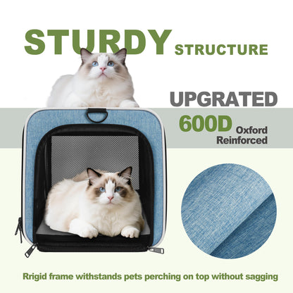GAPZER Cat Carrier 18 x 11 x 11 Top Loading Soft-Sided Pet Travel Bag