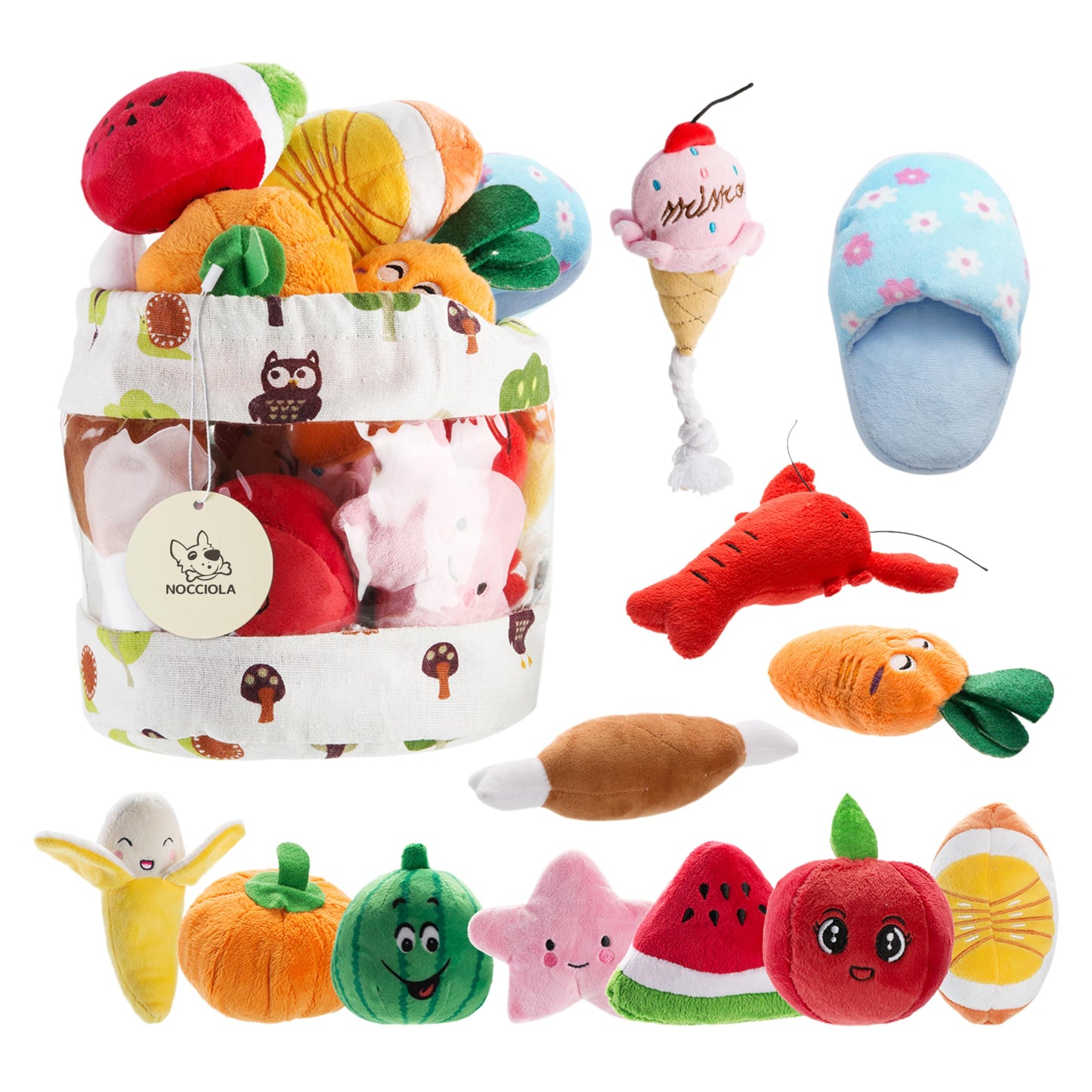 Nocciola Dog Squeaky Toys, Plush Small Dog Toys for Dogs, Plush