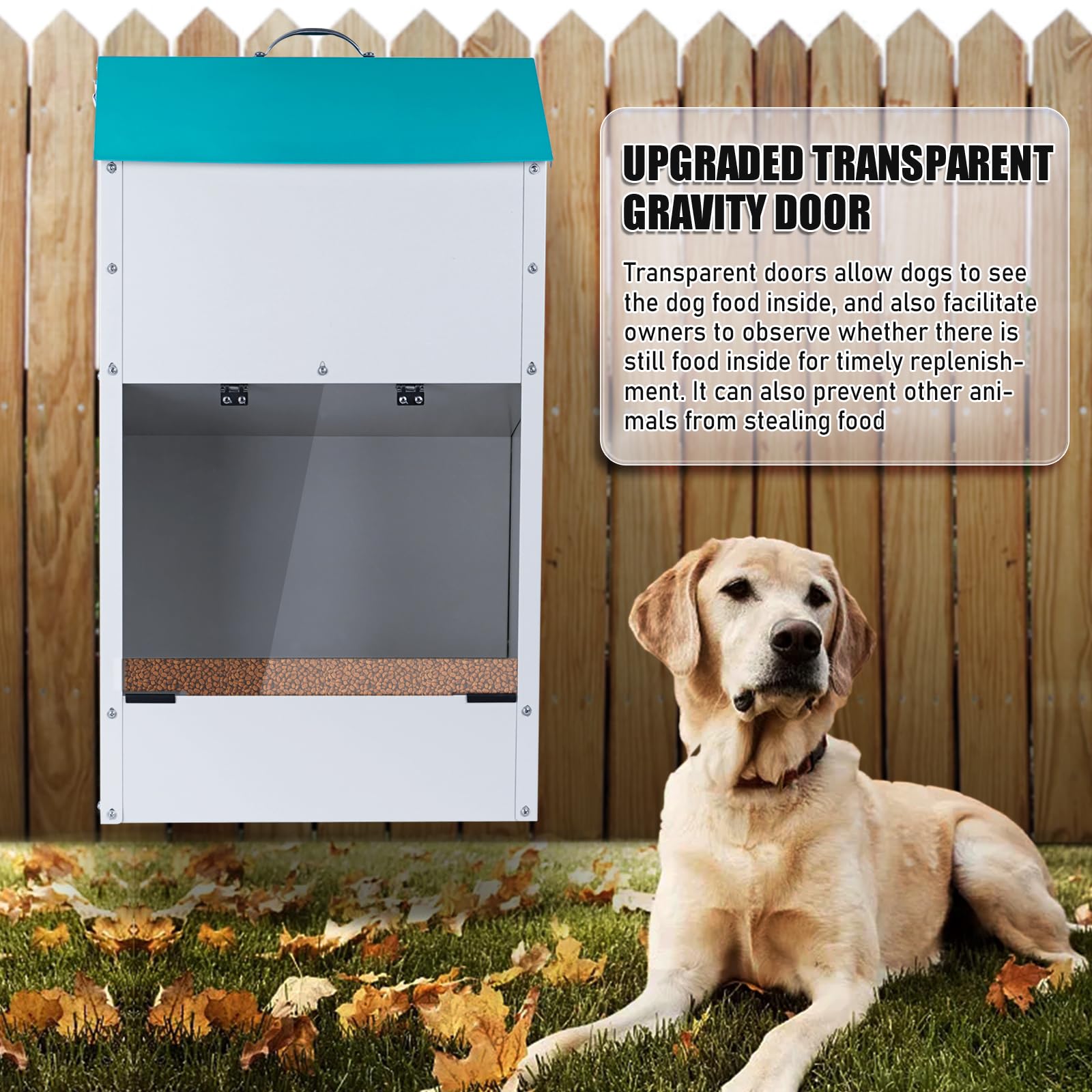 KHEARPSL Automatic Dog Feeder for Large Dogs Outdoor Dog Dispenser
