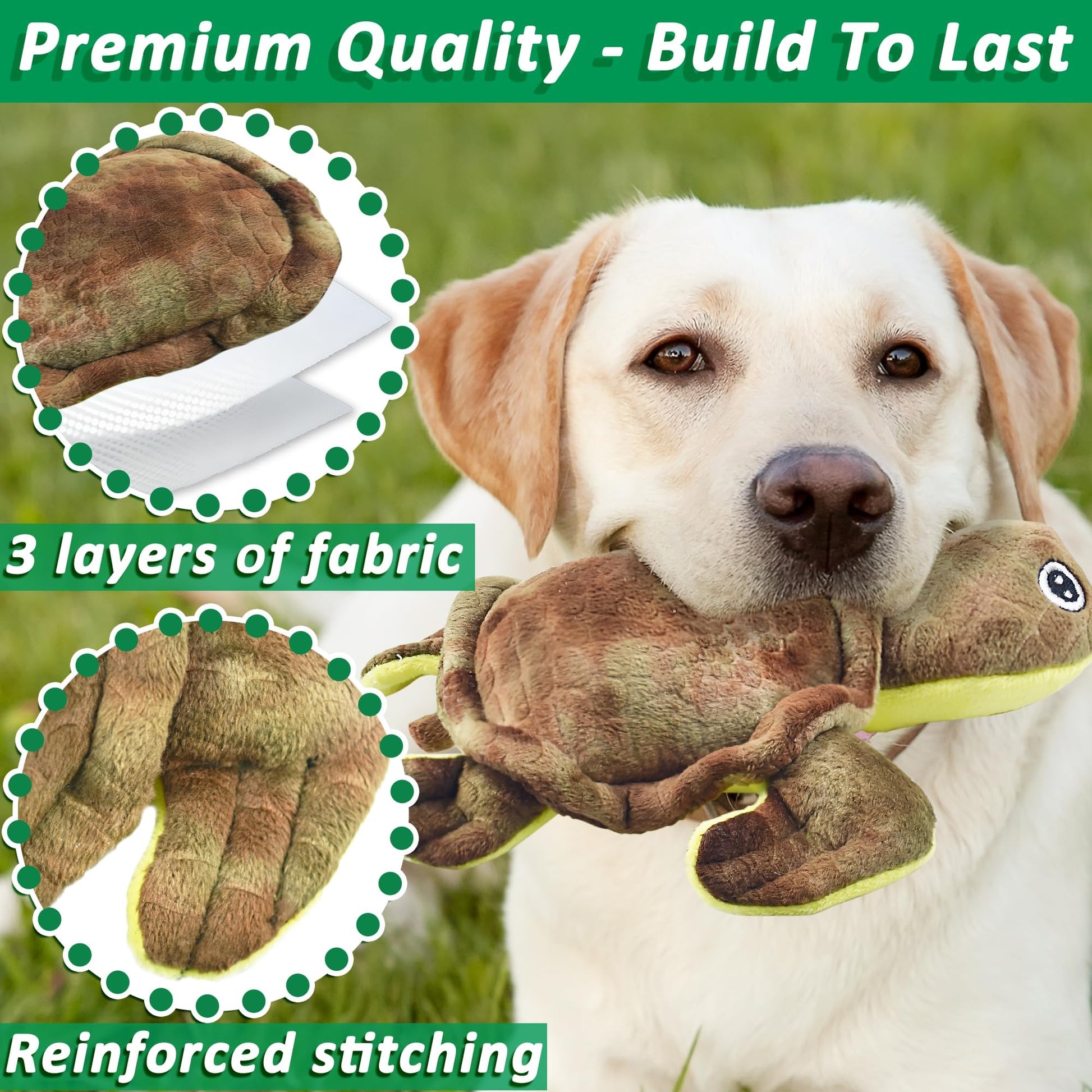 LECHONG Stuffed Animal Dog Toys, 5 Pack Tough Squeaky Dog Toys, Plush