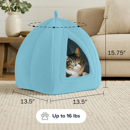 Cat House Indoor Cat Bed with Removable Foam Cushion, Plush Cat Bed