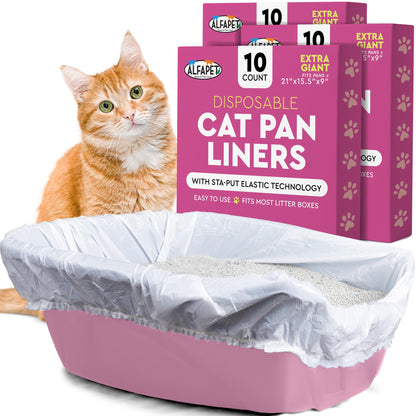 Alfapet Elastic Cat Litter Box Liners Extra Giant 30 Count Box