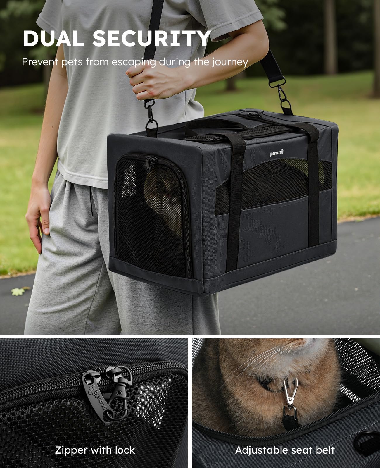 Pecute Cat Carrier Stable XL, Pet Carrier Breathable and Portable, Bag