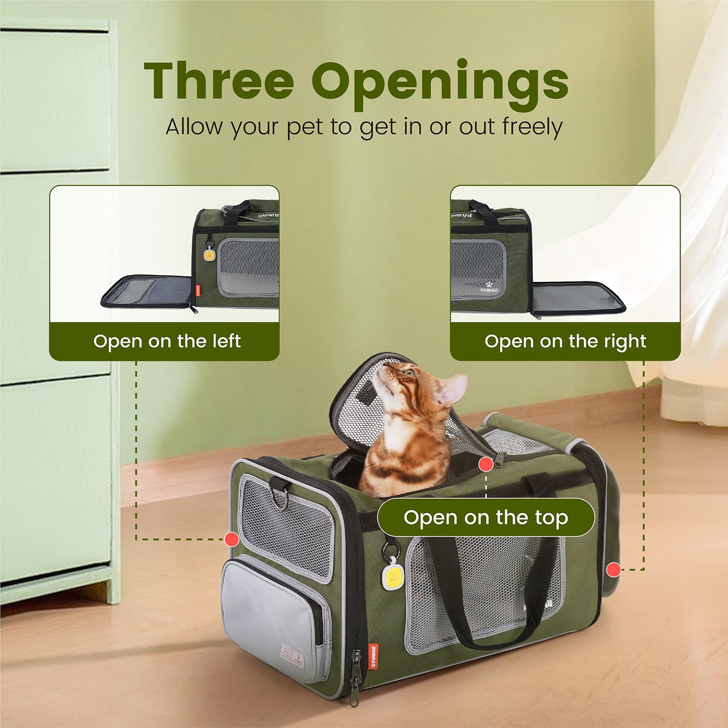 Pawaii Pet Carrier, TSA Airline Approved Cat Carrier, Soft Carrier