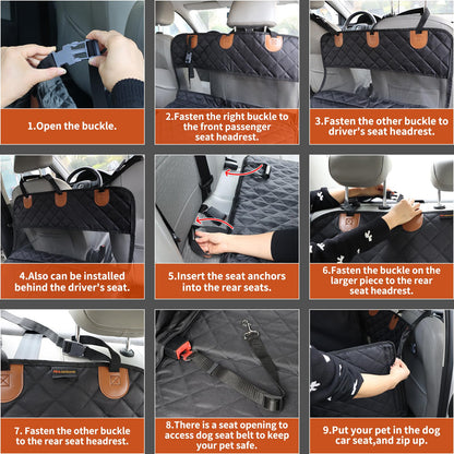 Paw Jamboree Large Dog Car Seat Cover for Back Seat Half Dog Hammock