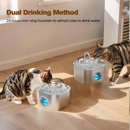 HOOISE Cat Water Fountain with 8 Filters + 5 Sponges,Small Pet Bowl