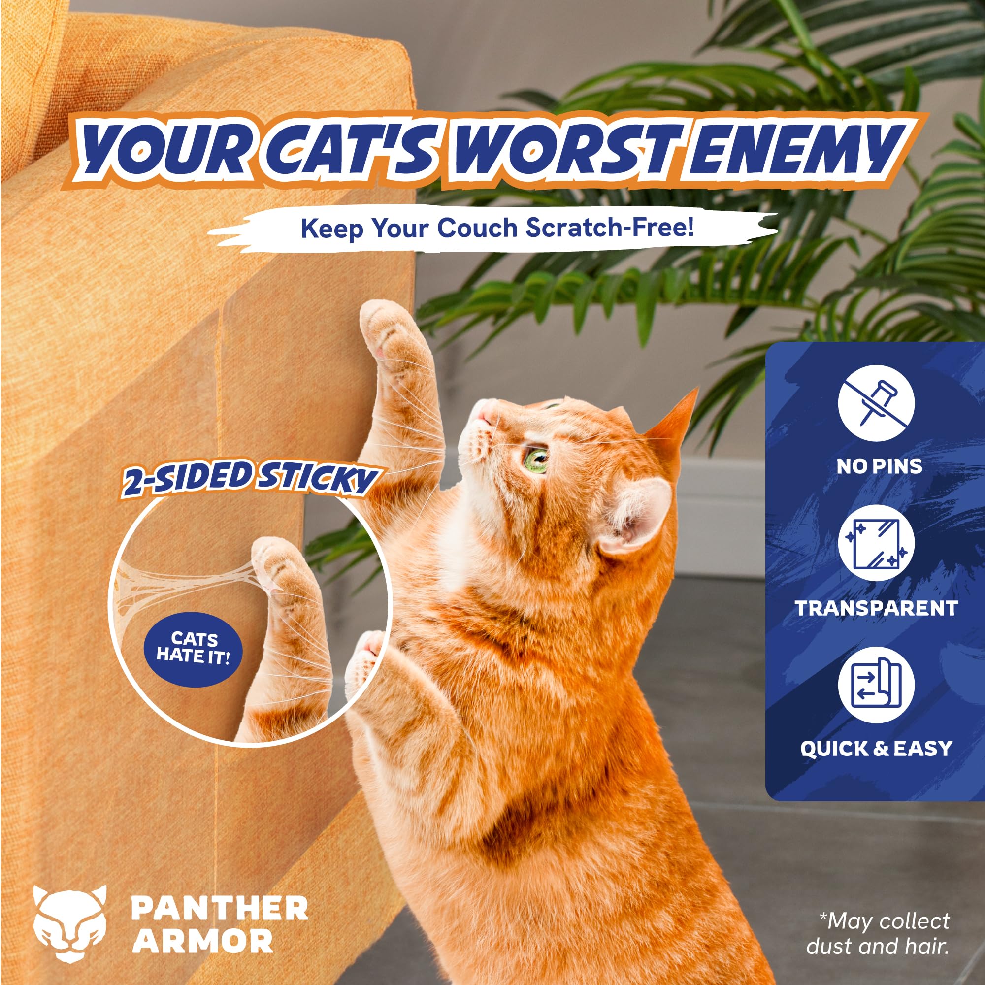 10 Pack Cat Scratch Furniture Protector Tape Sheets Furniture