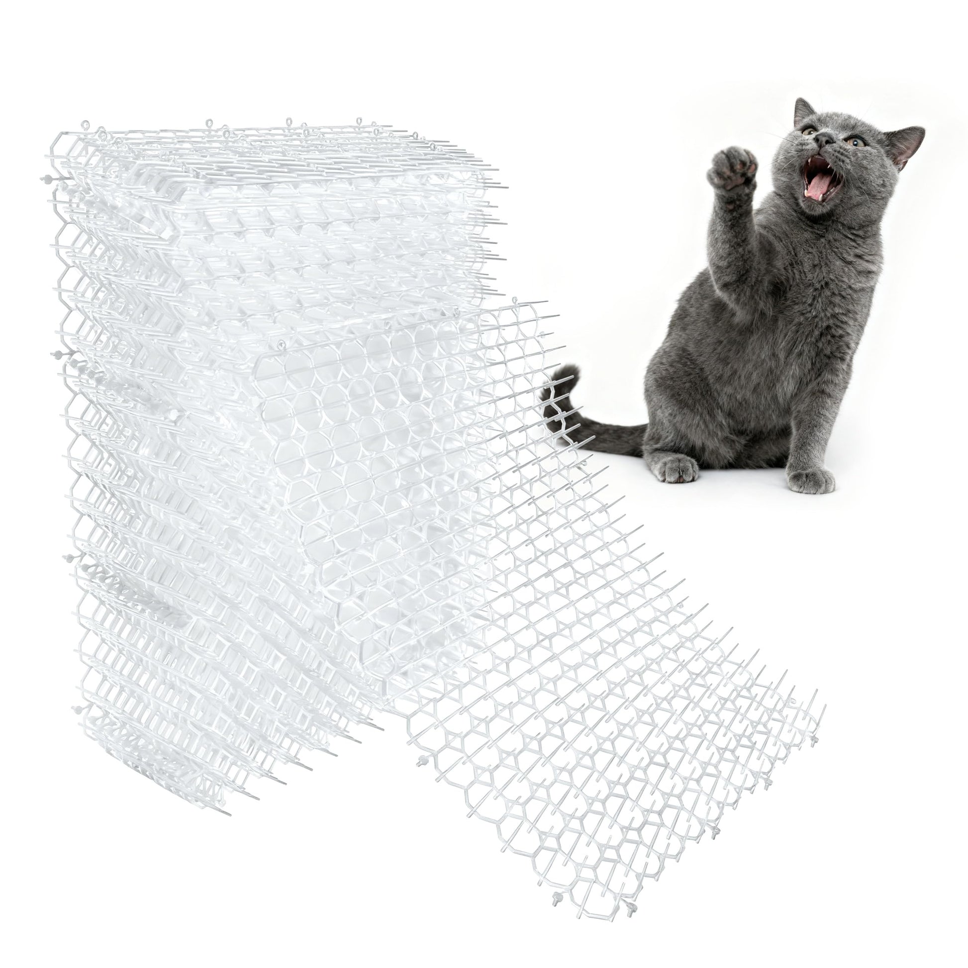 OCEANPAX Clear Scat Mats for Cats 12 Pack Transparent Cat Spike Mat