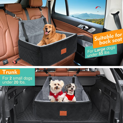 Dog Car Seat for Large Medium Dogs,Washable Pet CarSeat Under or Seat