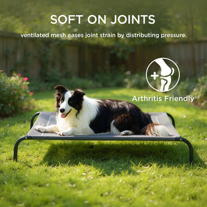 Bedsure Outdoor Elevated Dog Bed Large Sized Dog, Portable Indoor Bed