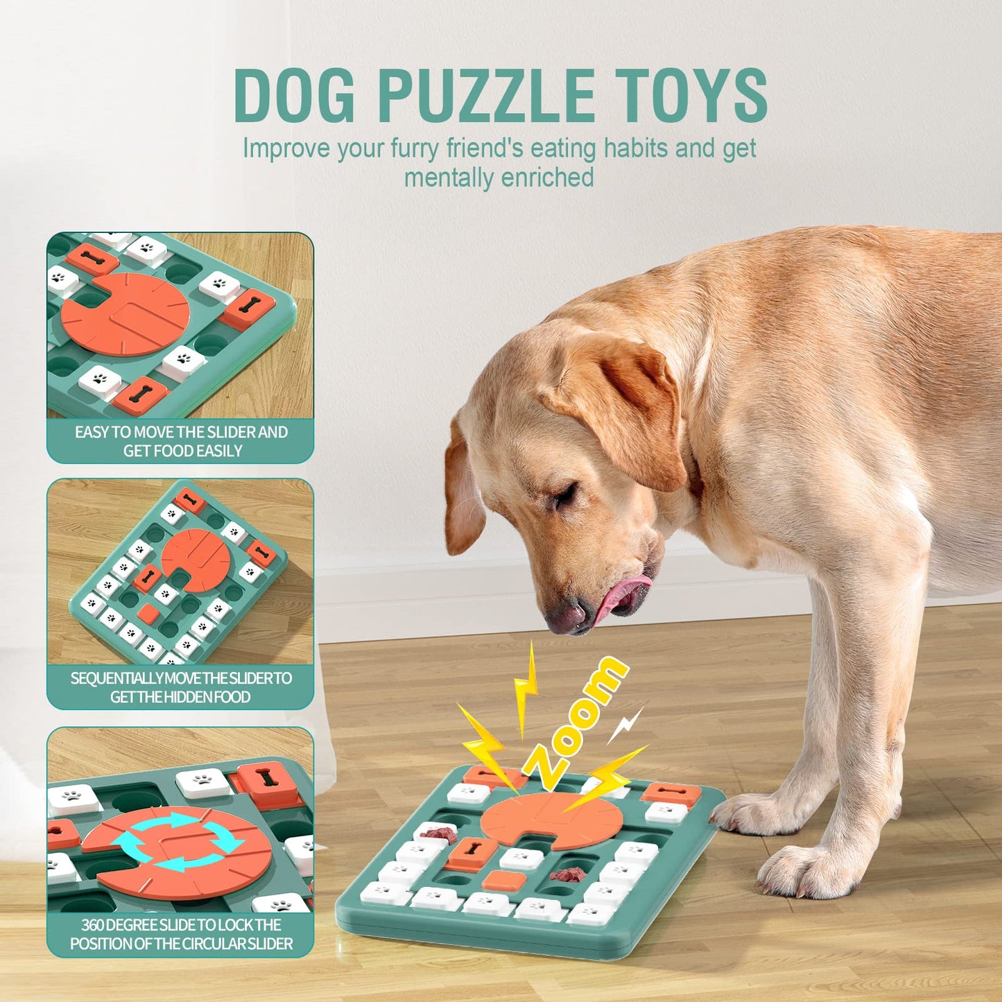 FOXMM Dog Puzzle Toys,Interactive Treat Puzzle Dog Toy for IQ Toy