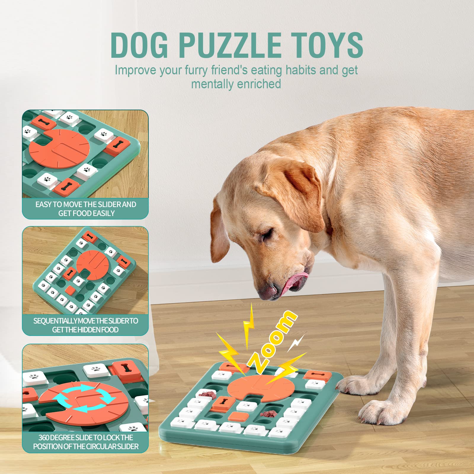 FOXMM Dog Puzzle Toys,Interactive Treat Puzzle Dog Toy for IQ Toy