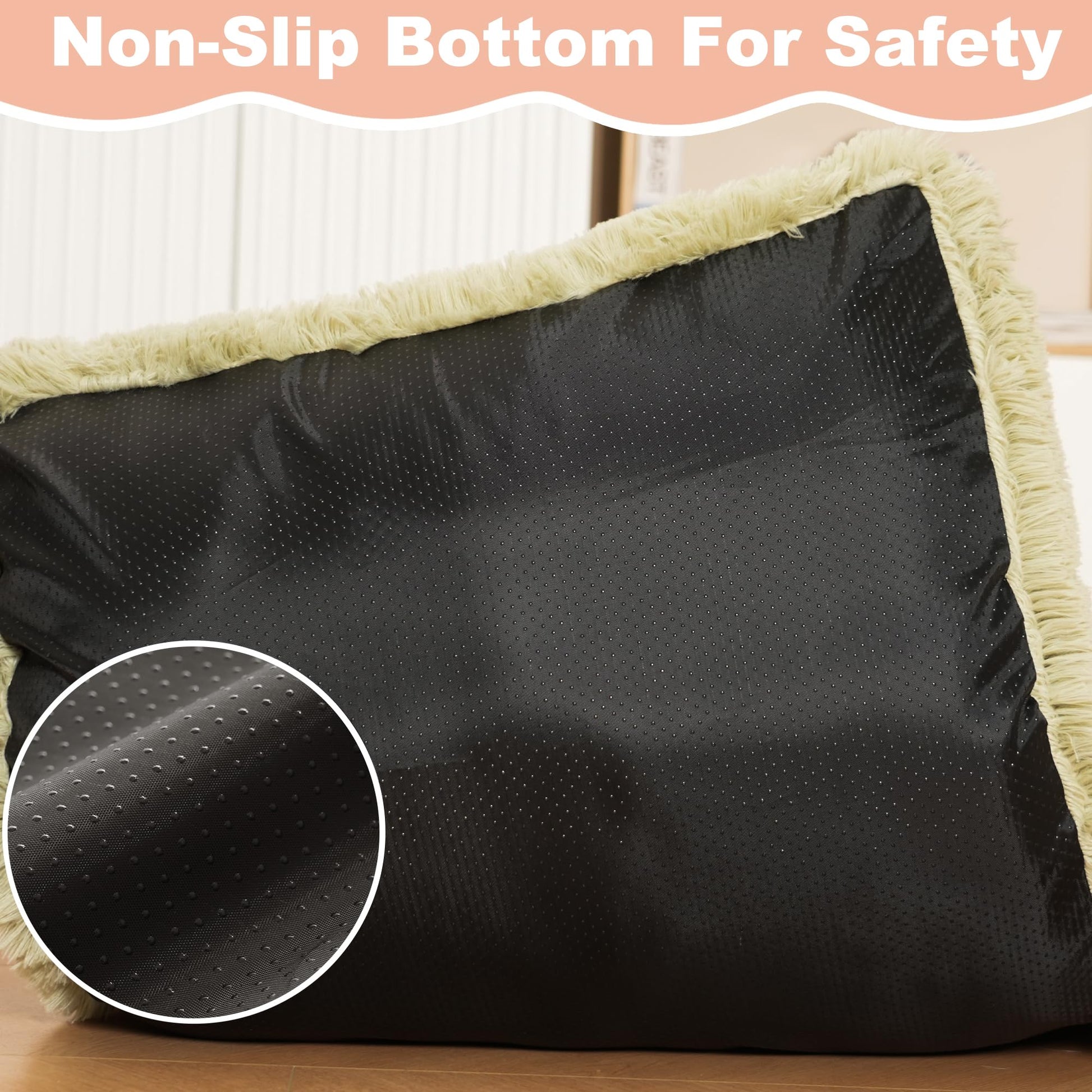 Bedfolks Plush Waterproof Dog Crate Pad, Removable Cover,Faux Crate