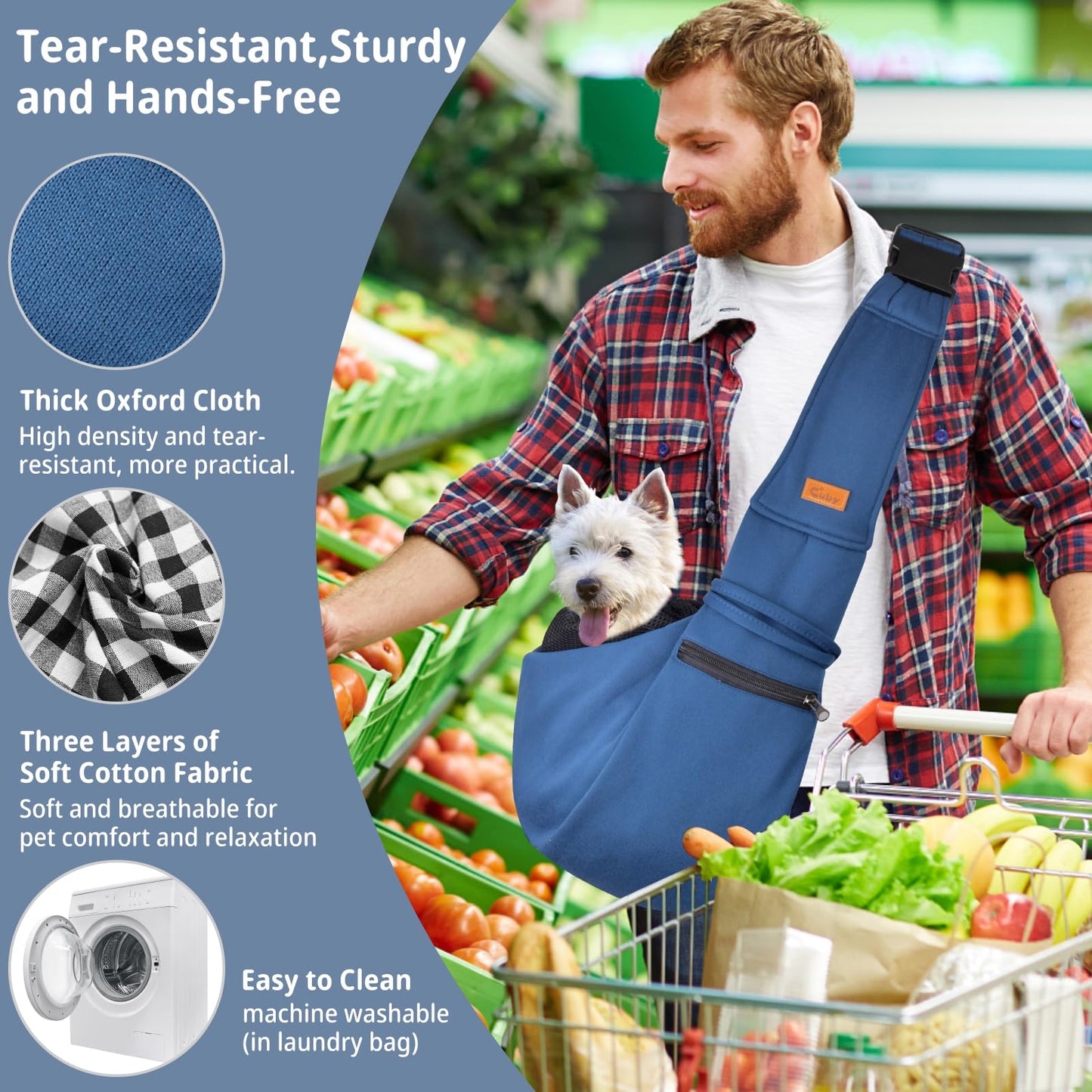 CUBY Dog and Cat Sling Carrier Small Dog Carrier Sling with Adjust Bag