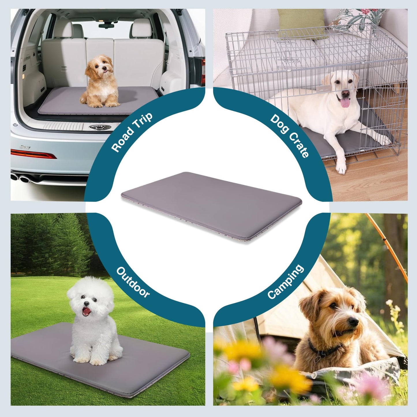 WAYIMPRESS Dog Crate Pad Mat, Waterproof Kennel Cage Mat, Outdoor Bed