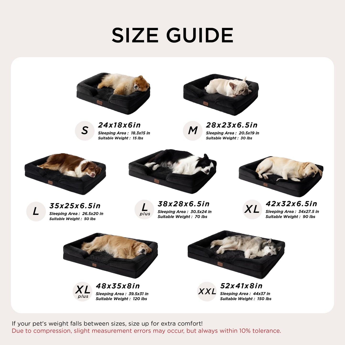 Bedsure Orthopedic Dog Bed for Large Dogs Big Washable Dog Sofa Beds