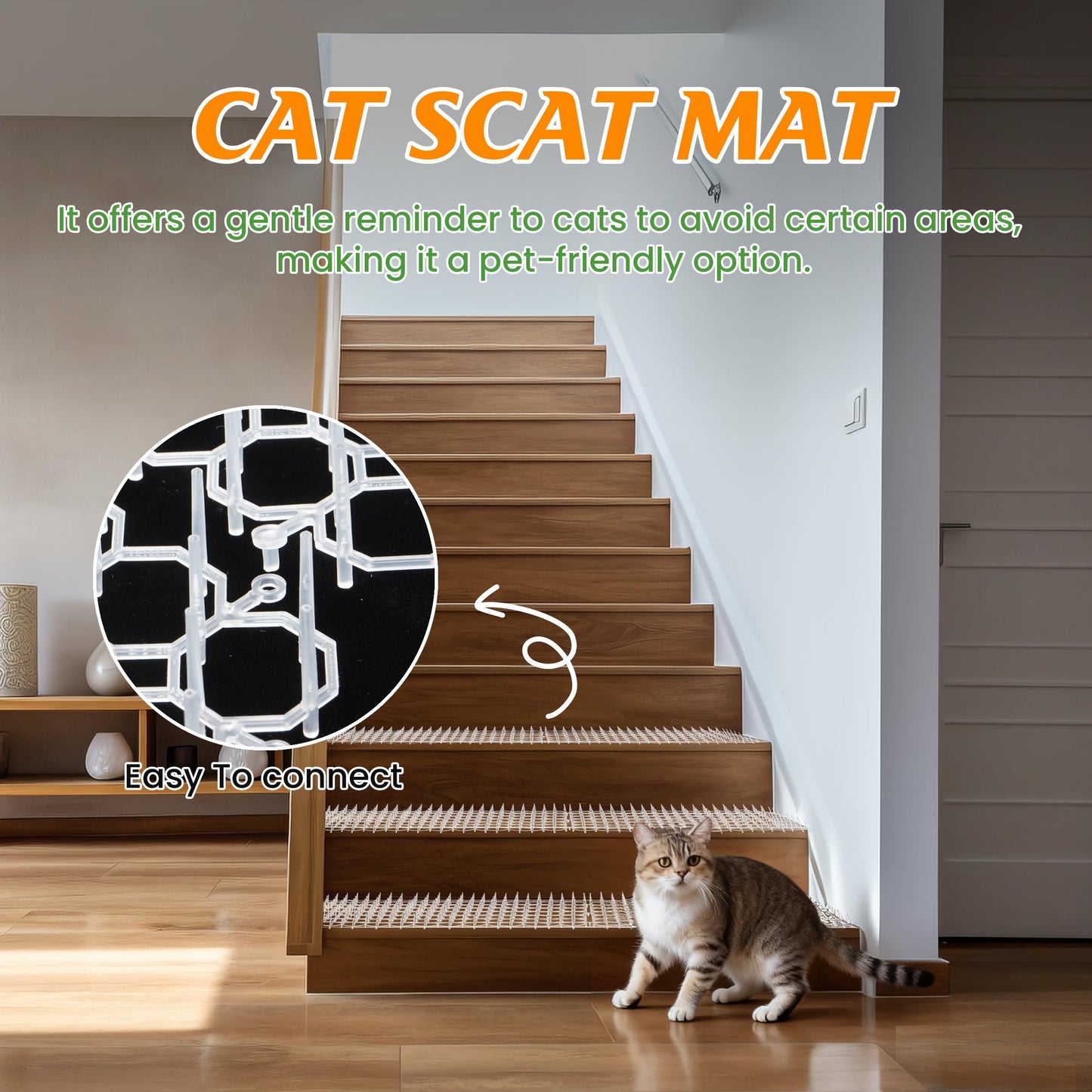 OCEANPAX Clear Scat Mats for Cats 12 Pack Transparent Cat Spike Mat
