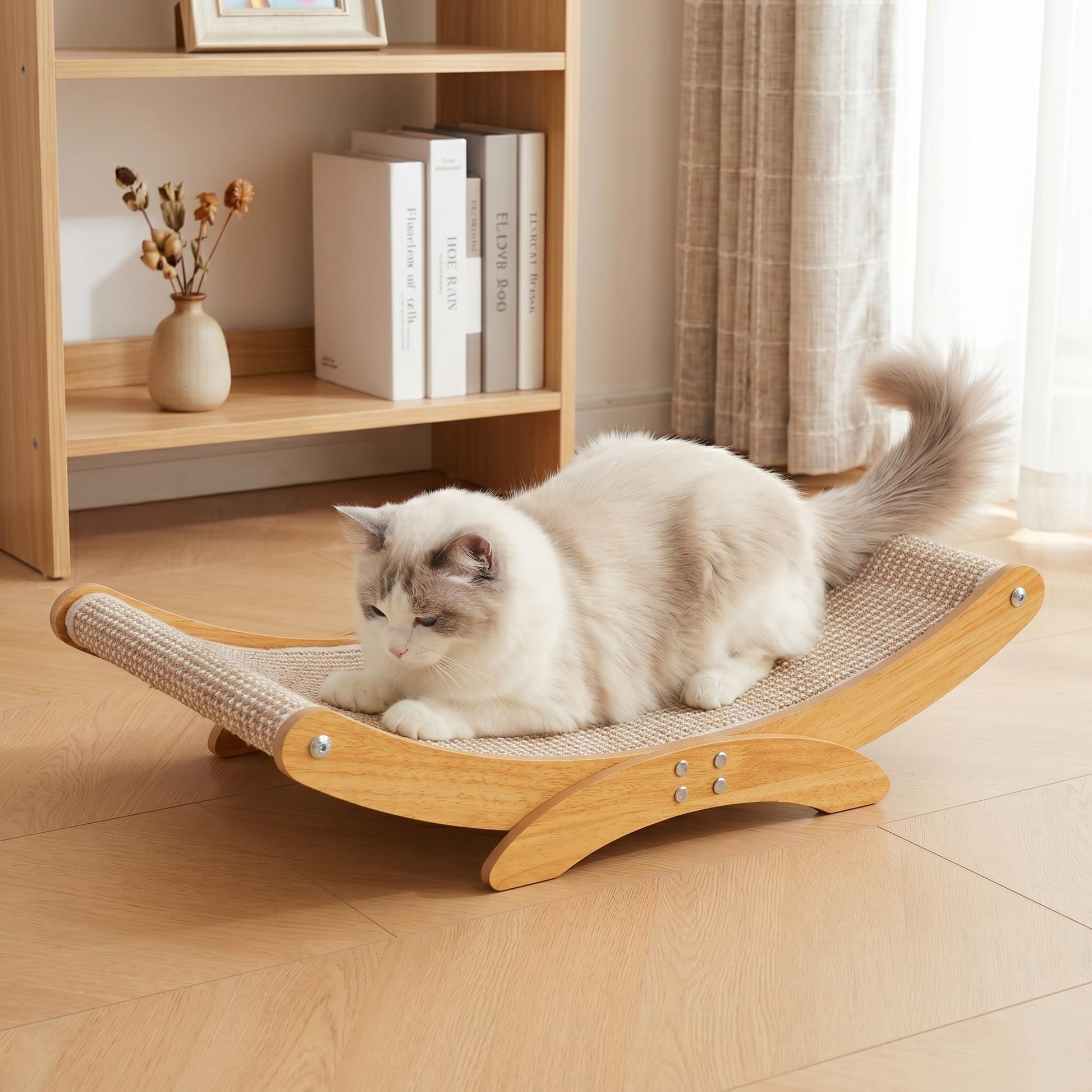Extra-Larger Cat Scratcher Bed for Indoor Cats 27.6" Natural Sisal Pad