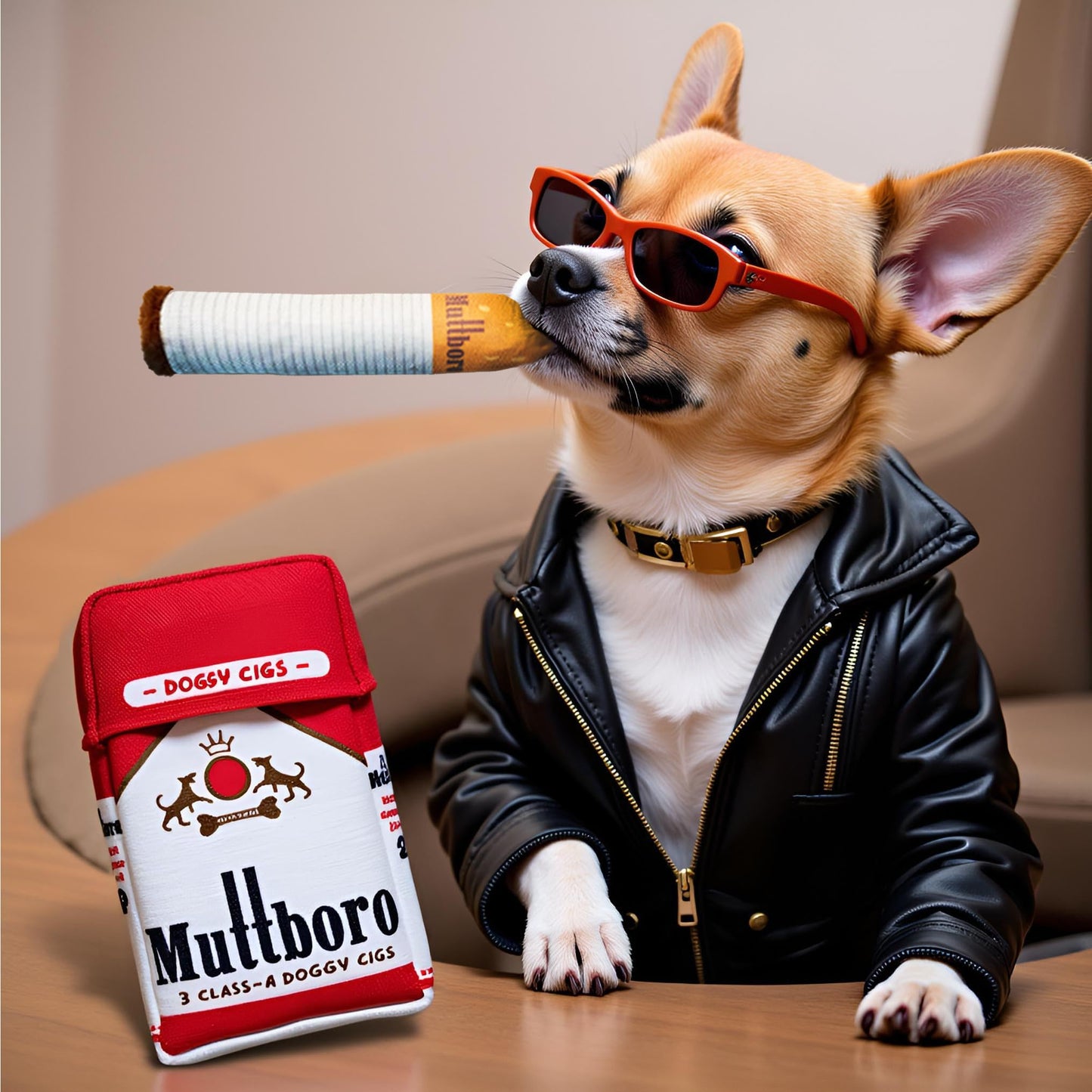 Nestpark Muttboro Doggy Cigs Funny Dog Toys Parody Plush Squeaky Plush
