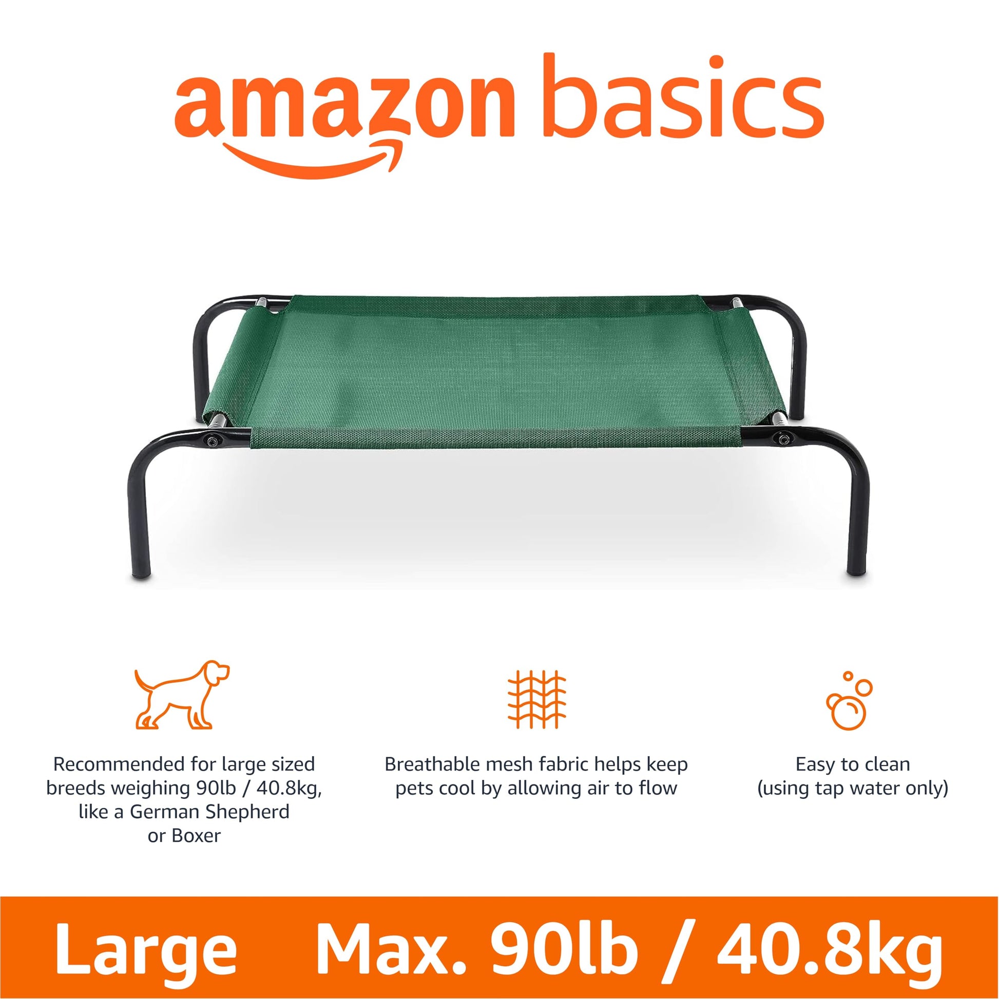 Amazon Basics Cooling Breathable Elevated Dog Bed with Metal Frame Bed