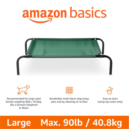 Amazon Basics Cooling Breathable Elevated Dog Bed with Metal Frame Bed