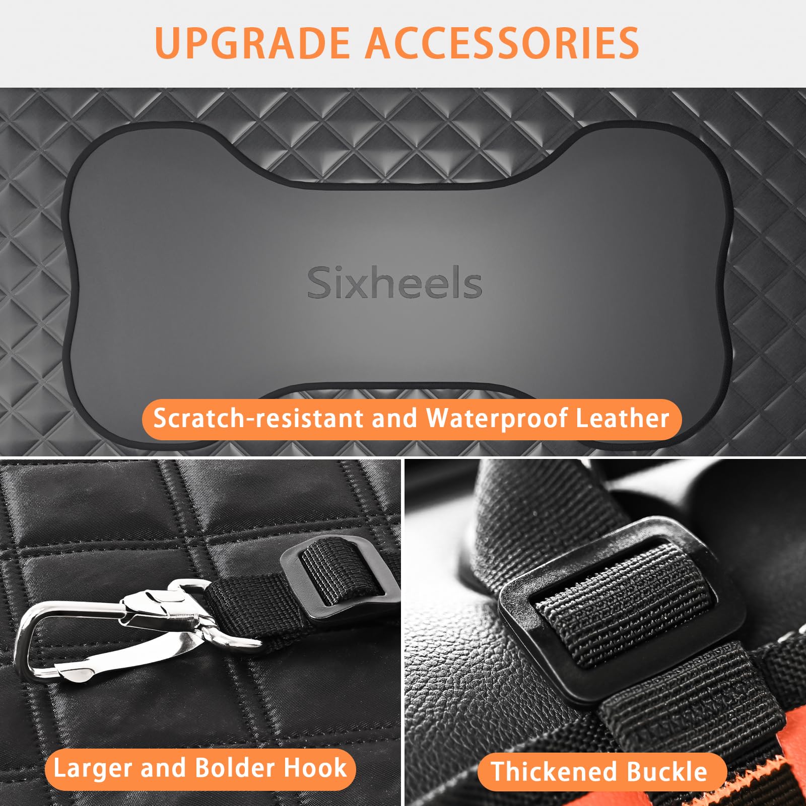 Sixheels Dog Back Seat Cover Hard Bottom Truck Back Seats Seat
