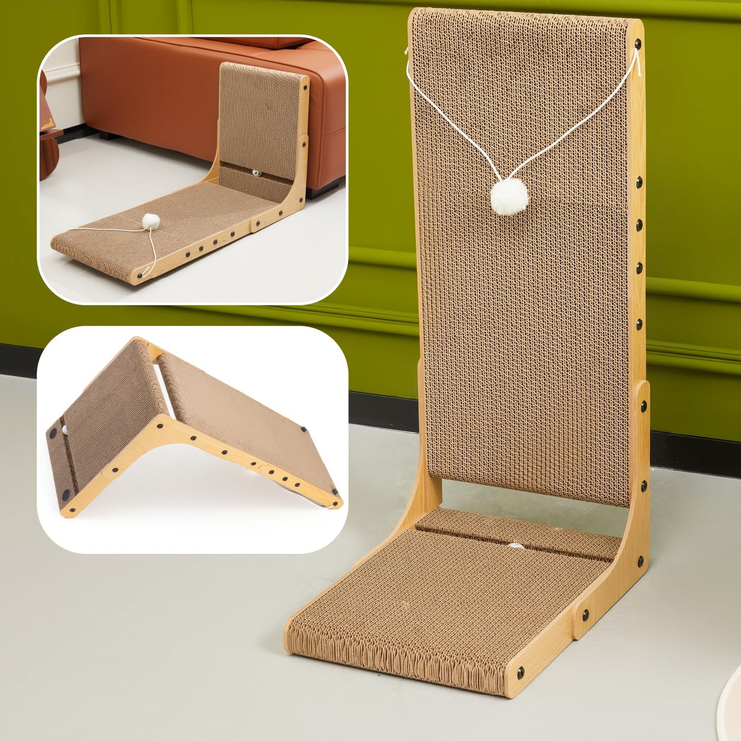 Markarbarka Reinforced Cat Scratcher, L-Shaped Wall Mount Pad