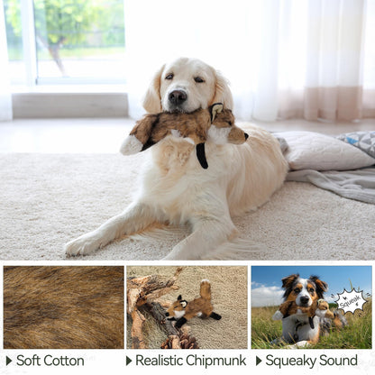 ALL FOR PAWS Dog Squeaky Fox Toy, Stuffed Animal Pet Plush Toys Plush