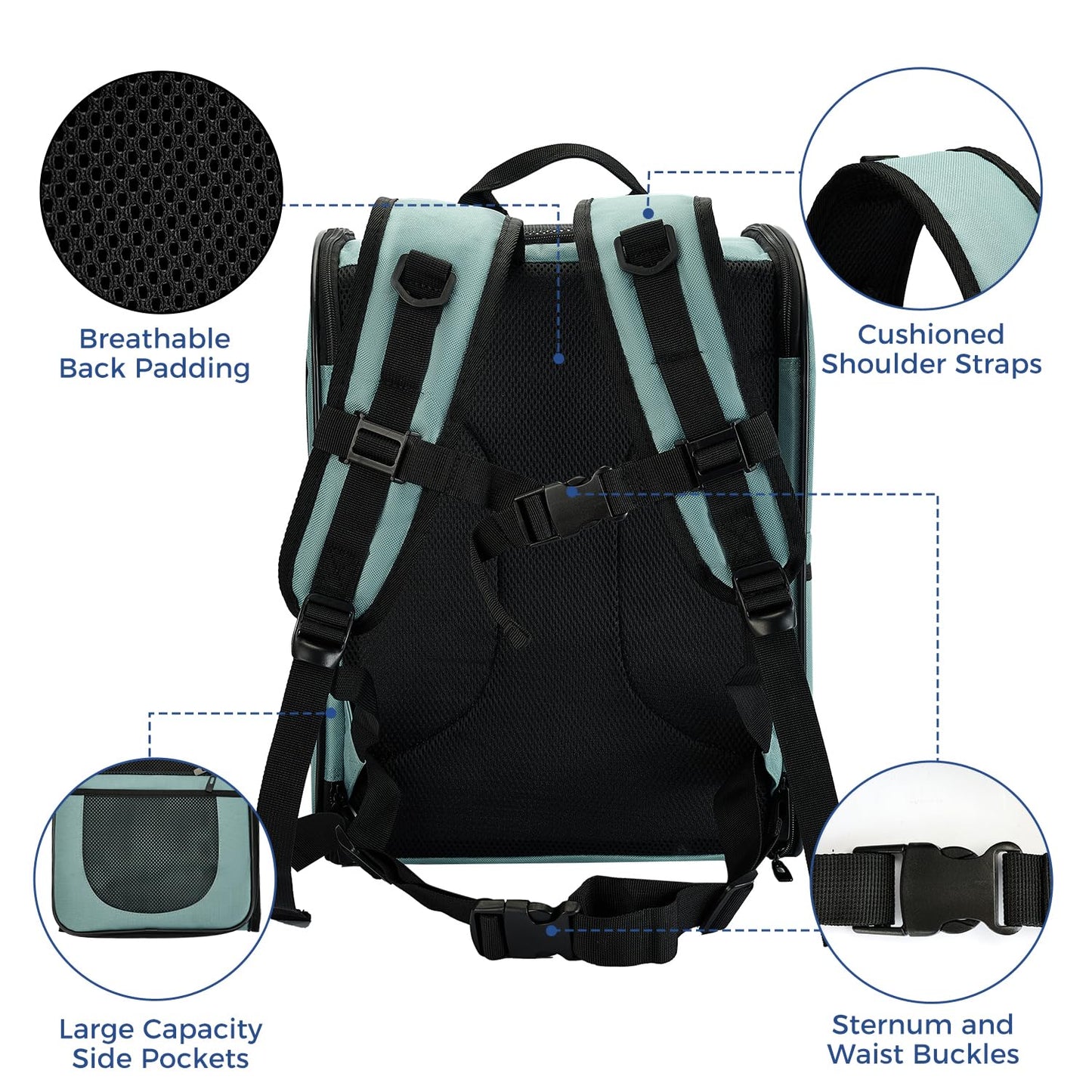 Apollo Walker Dog Cat Carrier Backpack for 4- Pets Ventilated Carrier